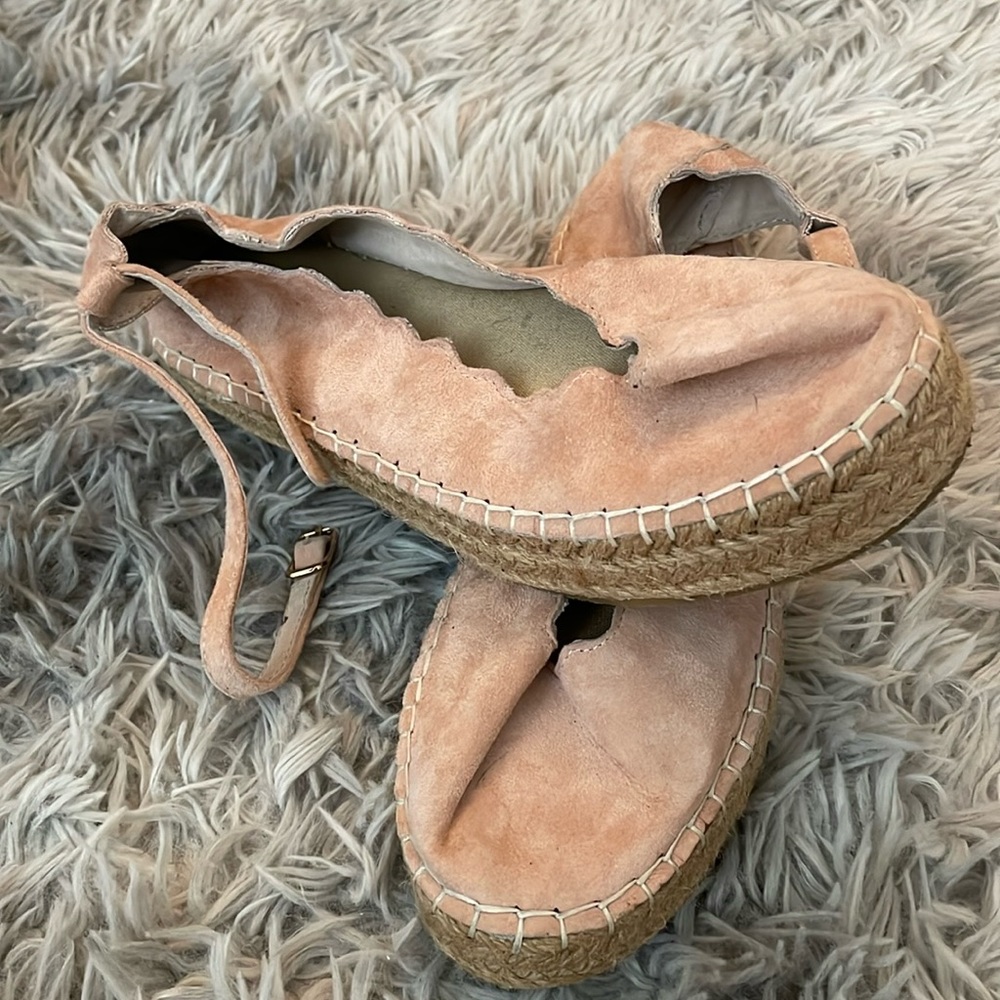 Catherine Malandrino Leather ballet espadrille flats